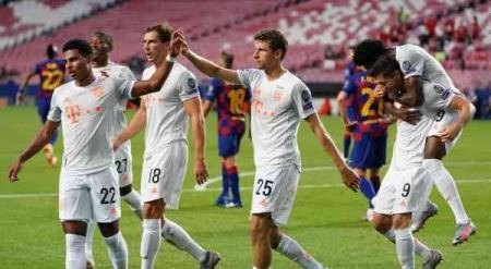 بايرن ميونيخ يزلزل ويحرق شباك برشلونة بـ 8 أهداف ويتأهل لنصف نهائي دوري الأبطال